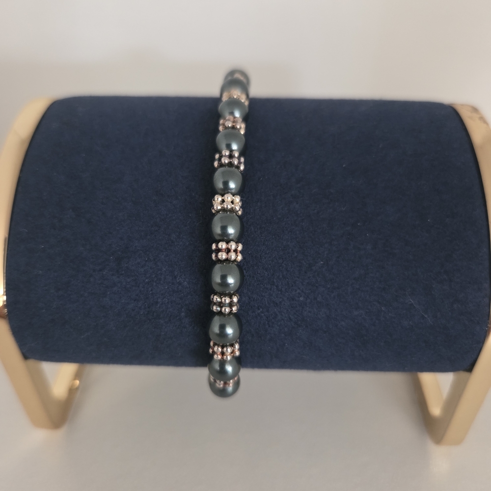 Swarovski Pearls With Sterling Silver Beaded Bracelet